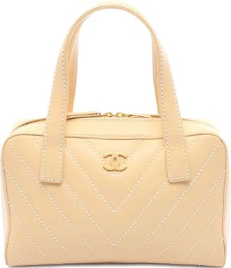 Chanel 2004-2005 stitch chevron tote bag - Neutrals