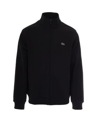 Lacoste Navy Blue Zip-Up Sweatshirt With High Collar And Embroidered Logo