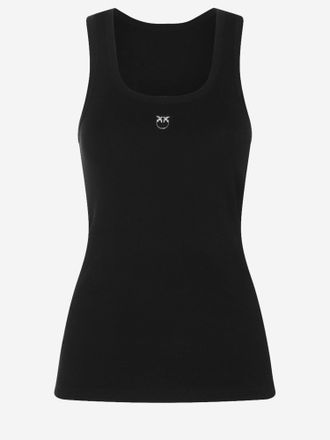 Pinko Camiseta sin mangas de algod&oacute;n el&aacute;stico Pinko
