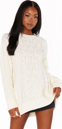 Show me your Mumu Every Day Cable Knit Sweater In Cream