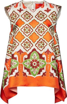 La DoubleJ Silk Twill Statement Top - Dames - Tops zonder mouwen - Veelkleurig - S - Tops