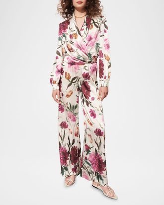 Figue Jackie Floral-Print Crossover Top