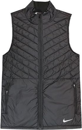 Nike Loose Stand Collar Woven Pattern Zipper vest Black CJ5479-010