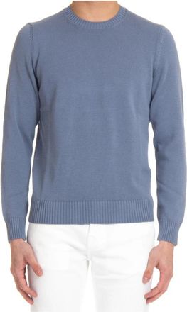 Drumohr Round-neck Truien - Heren - Ronde hals truien - Blauw - 2XL - Katoen - Truien & Vesten