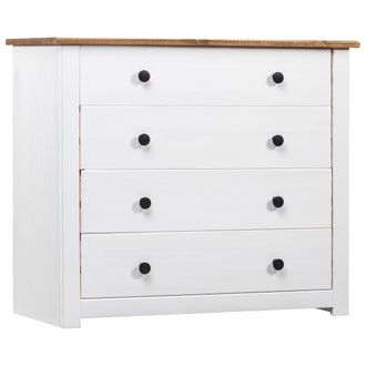 vidaXL Vidaxl - Armario Auxiliar Estilo Panam&aacute; Madera Pino Blanco 80x40x73 Cm