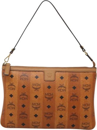 MCM Visetos Brown Canvas Handbag (Pre-Owned)