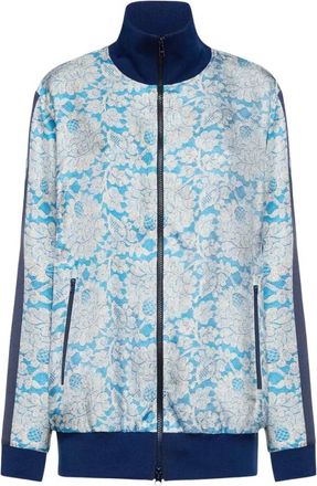 Pierre-Louis Mascia Brocade Bomber Jacket - Heren - Vesten met rits - Blauw - M - Hoodies & sweatvesten
