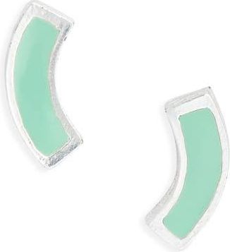 Karine Sultan Enamel Stud Earrings in Silver at Nordstrom Rack