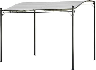 Happy Garden Pérgola mural de 3 × 2,5 m en acero antracita con tejido beige