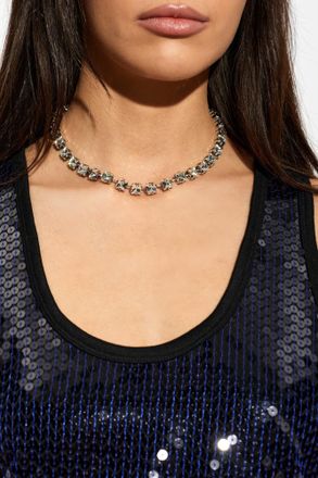 Isabel Marant Short Necklace With Shimmering Crystals, Womens, Silver