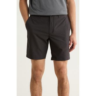 Original Penguin Technical Flat Front 7.5-Inch Shorts in Caviar at Nordstrom Rack, Size 32