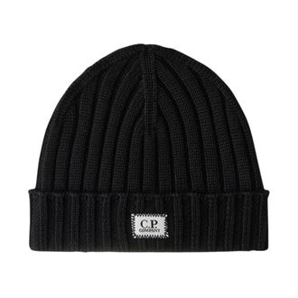 C.P. Company C.p. Company, Accessoires, Heren, Blauw, ONE Size, Wol, Beanie van extrafijne merinowol