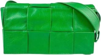 Bottega Veneta Pre-owned Cross Body Bags, female, Green, Size: ONE SIZE Pre-owned Leather shoulder-bags
