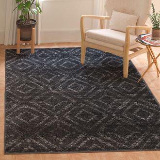 Safavieh Adirondack Machine Made Area Rug, Dark Grey / Grey Contemporary Style Easy Care