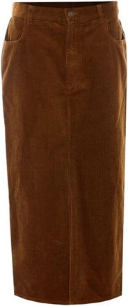 Isabel Marant Odalie Rok - Dames - Midirokken - Bruin - S - Katoen - Rokken