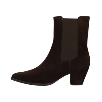 Unisa Schoenen, Dames, Bruin, 36 EU, Leer, Leyla Enkellaarzen