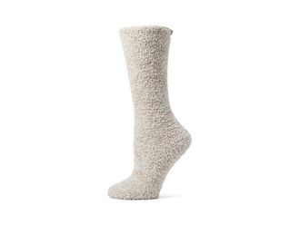 Barefoot Dreams CozyChic(r) Heathered Socks Crew Cut Socks Shoes Stone/White : LG-XL (US Mens Shoe 9-14 - Womens Shoe 11-12)