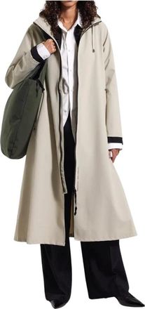 Stutterheim Mosebacke Lange Lichtgewicht Rits - Dames - Parka Jassen - Beige - S - Leer - Jassen