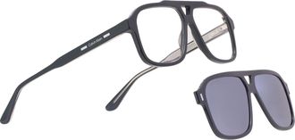 Calvin Klein Demo with Smoke Clip-On Navigator Mens Eyeglasses CK24549MAG-SET 0021 57