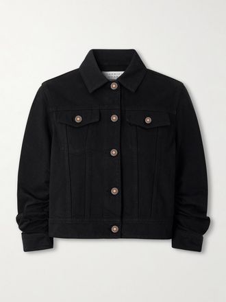 Gabriela Hearst Giacca Cropped In Denim Riciclato Con Arricciature Adira - Nero