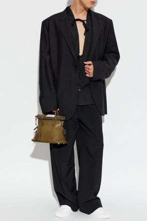 Maison Margiela Shirt With Decorative Tie, Mens, Black