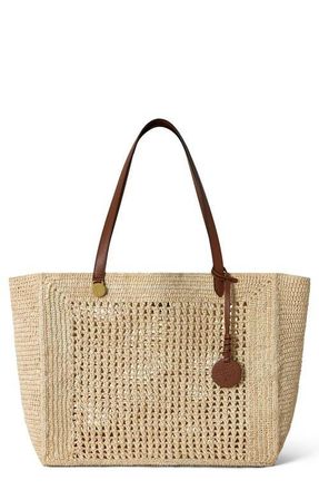Mulberry Crochet Raffia Tote in Natural at Nordstrom