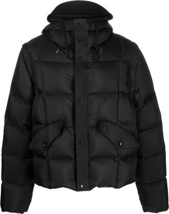 Ten c padded hooded jacket - men - Polyester/Polyamide/Polyamide/Cotton/Duck Down - 50 - Black