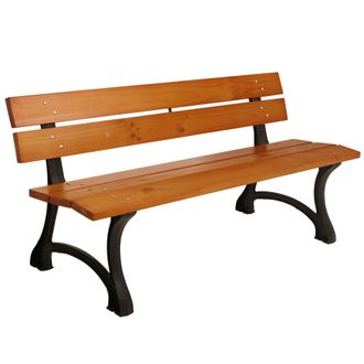 Hhg Hhg - Nunca Usado] Banco De Jard&iacute;n 436, Banco Banco De Parque Banco De Madera De 3 Plazas, Fundici&oacute;n De Madera De Pino, 170cm, Teka
