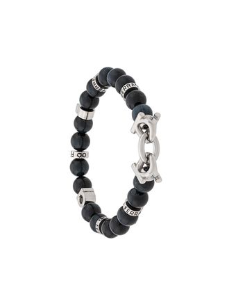 Ferragamo elasticated Gancini bracelet - men - Brass/Resin - One Size - Black