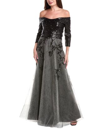 Rene Ruiz 3/4-Sleeve Tiered Gown
