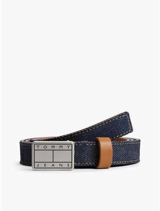 Tommy Hilfiger Womens Tommy Jeans Badge Buckle Denim Belt - Denim Dark - 40