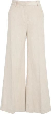 ottod'Ame Wide Trousers, female, White, M, Velvet Trousers
