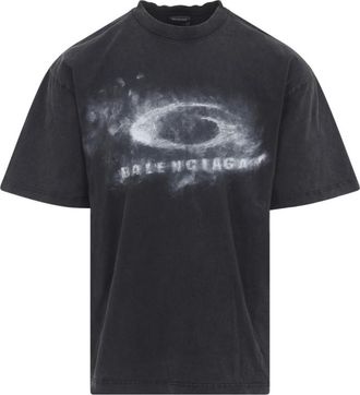 Balenciaga Washed Black Crewneck Graphic T-Shirt
