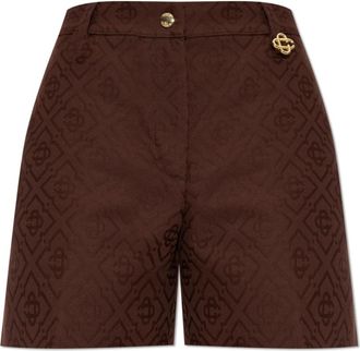 Casablanca Monogram Shorts - Dames - Bermuda - Bruin - S - Katoen - Korte Broeken