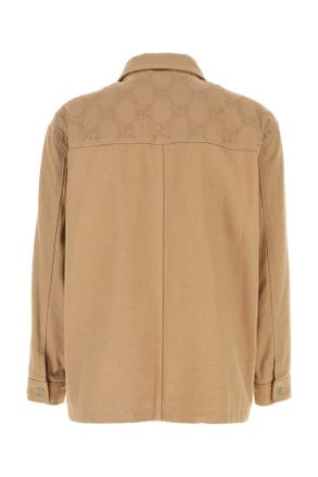 Gucci Mens Camel Cotton Jacket Beigemix Giubbini