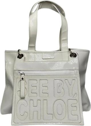 Chlo&eacute; Pre-owned Leren Tote Bag - Dames - Vintage Shopper - Wit - ONE Size - Leer - Vintage
