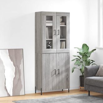 Berkfield Home Highboard Grey Sonoma 69.5x34x180 cm Engineered Wood