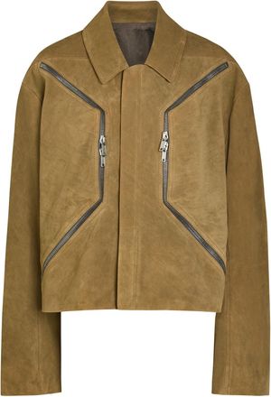 Rick Owens Heizer Suede Jacket - Brown - 38 (UK6 / XS)