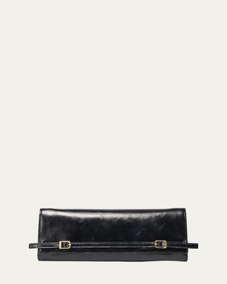 SIMKHAI River Leather East-West Moto Clutch Bag