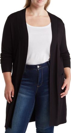 By Design Long Tunic Length Cardigan in Black at Nordstrom Rack, Size 2 X