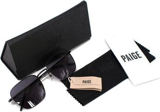 Paige Black Harper Square Sunglasses