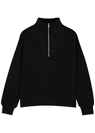 Varley Hawley Half-zip Stretch-jersey Sweatshirt, Sweatshirts, Black - L (UK14 / L)