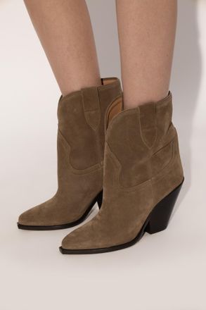 Isabel Marant Suede Heeled Ankle Boots Leyane, Womens, Brown