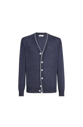 Brunello Cucinelli Lightweight cardigan in Avio Blue at Nordstrom, Size 48 It