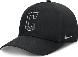 Nike Cleveland Guardians Rise Nike Mens Dri-FIT MLB A-Frame Trucker Adjustable Hat in Black | NB1E0FBPGUA-HWD