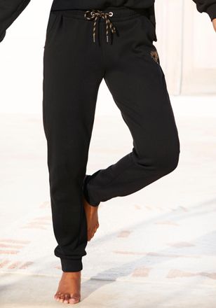 Buffalo Sweathose BUFFALO, Damen, Gr. 32/34, N-Gr, schwarz, Sweatware, Obermaterial: 60% Baumwolle, 40% Polyester, bedruckt, unifarben, bequem lang, Hosen Swe