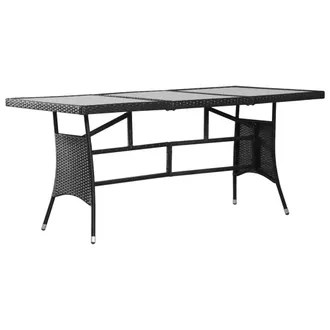 vidaXL Tavolo Da Giardino Nero 170x80x74 Cm In Polyrattan Vidaxl