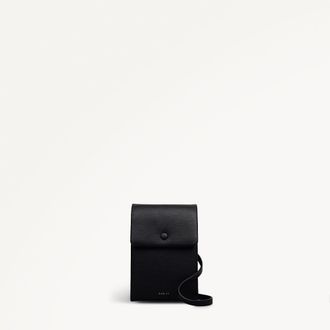 Radley London Black Leather Phone Bag With Adjustable Strap Mallow Street SS25 Radley