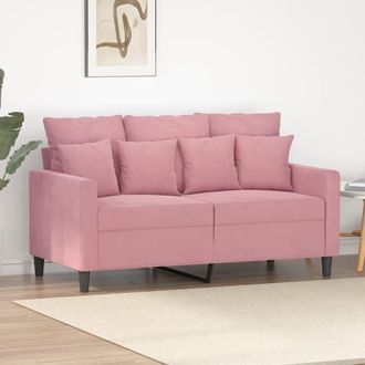 vidaXL Sof&aacute; De 2 Plazas Terciopelo Rosa 120 Cm Vidaxl