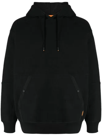 BOSS logo-tag jersey hoodie - men - Cotton/Polyester - S - Black